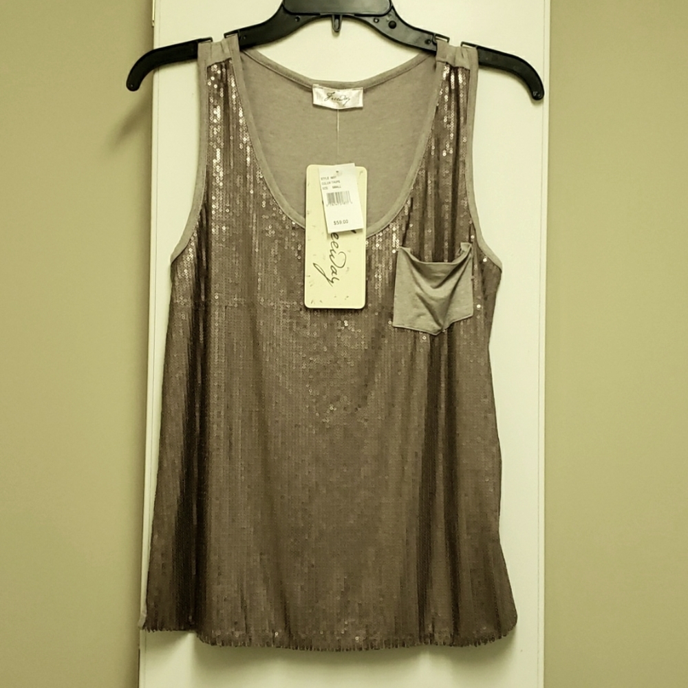 Freeway dressy party sequin tank top